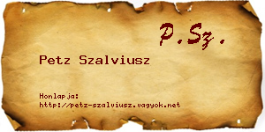 Petz Szalviusz névjegykártya